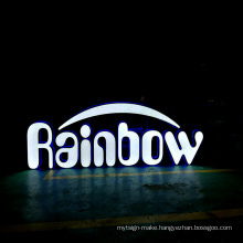 Customized 3d logo frontlit backlit resin letters led sign uv illuminated letter